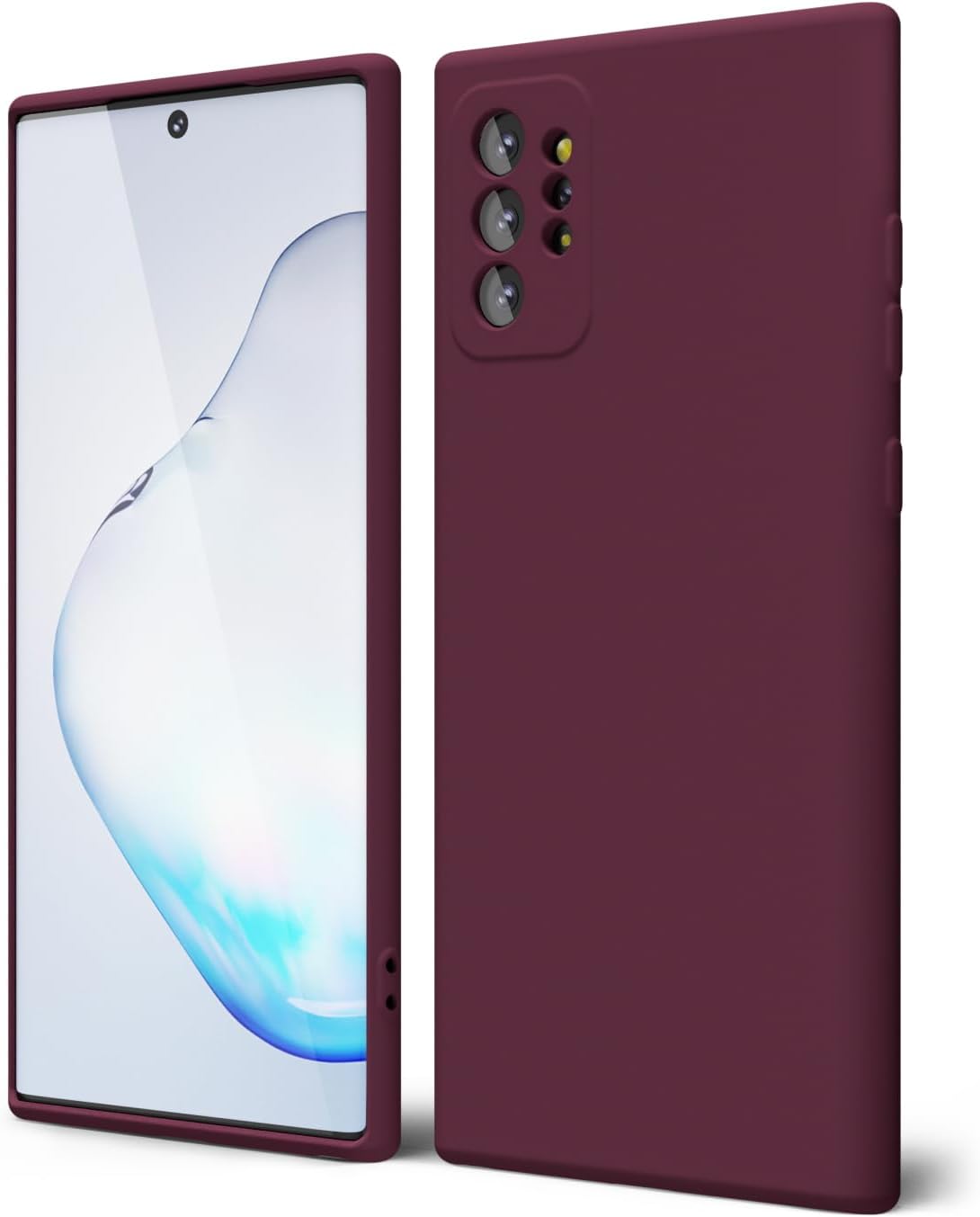 oakxco Funda para teléfono Samsung Galaxy Note 10 Plus con agarre de silicona líquida, bonita funda delgada y delgada de goma TPU suave de gel liso