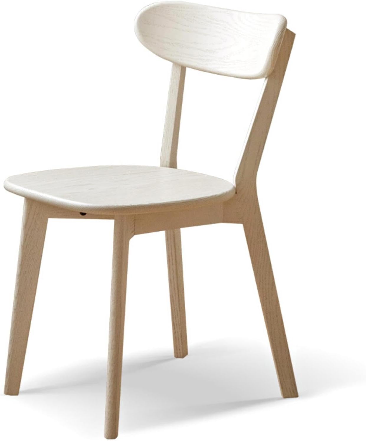 Sillas de comedor 100% de madera de roble macizo, sillas de comedor modernas de mediados de siglo con respaldo redondeado, silla de cocina, sillas