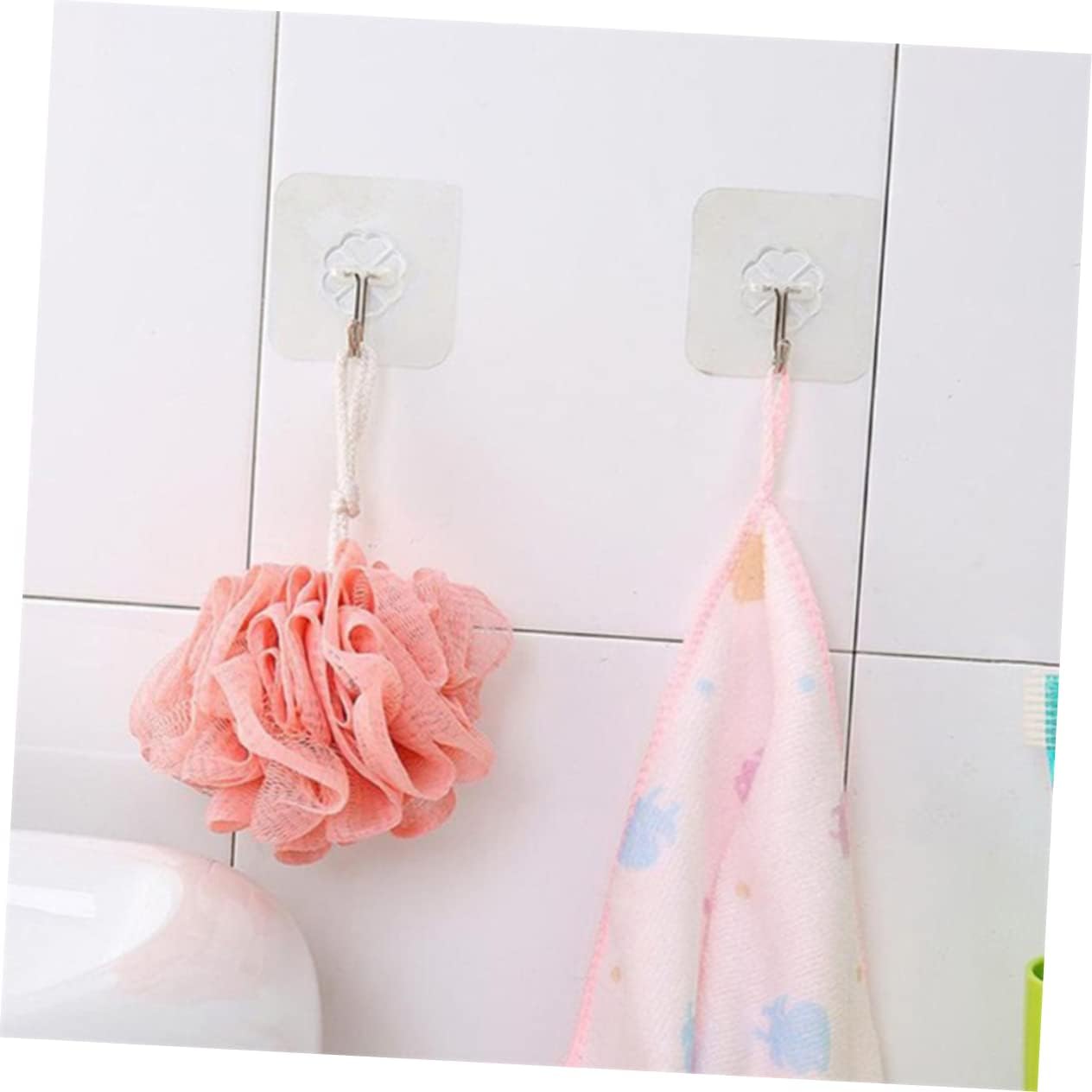 STOBAZA 4 piezas de toallero de cocina gancho de baño, ganchos reutilizables para pegar con ventosa, ganchos adhesivos transparentes, gancho