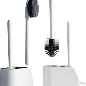 Combo de cepillo de inodoro de silicona y cepillo de limpieza giratorio para limpieza de baño, juego de cepillos de inodoro, cepillo limpiador de Combo de cepillo de inodoro de silicona y cepillo de limpieza giratorio para limpieza de baño, juego de cepillos de inodoro, cepillo limpiador de