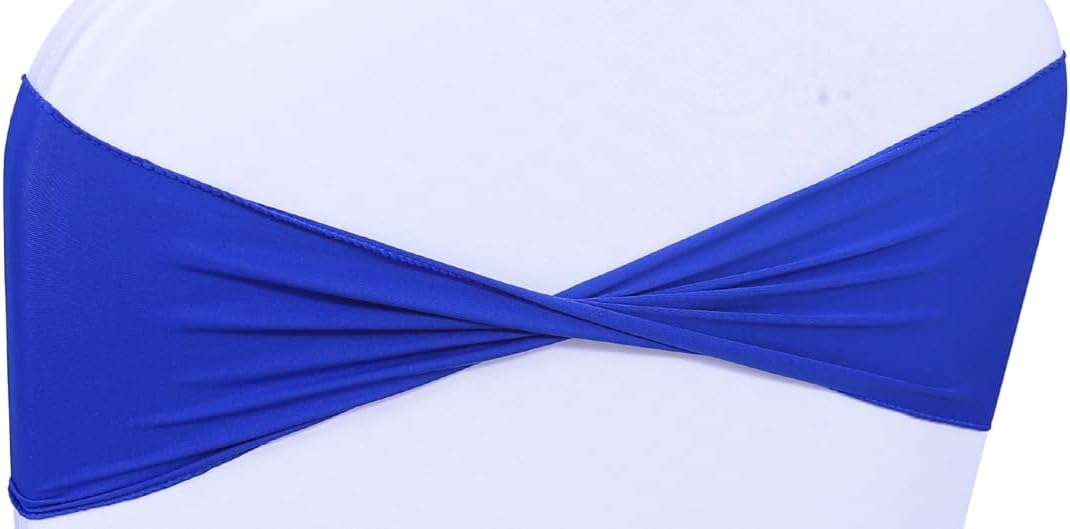 MDS – Paquete de 25 cintas elásticas de elastano para sillas de comedor, lazos sin hebilla deslizante, ajuste universal para bodas, baby shower,