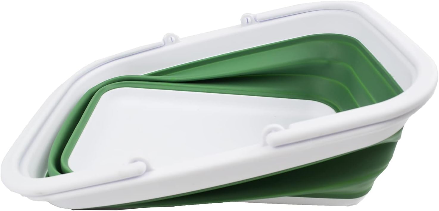 SAMMART Tina plegable con asa de 9.2 litros (2.37 galones), cesta de picnic portátil al aire libre, lavabo plegable para lavar platos, campamento,
