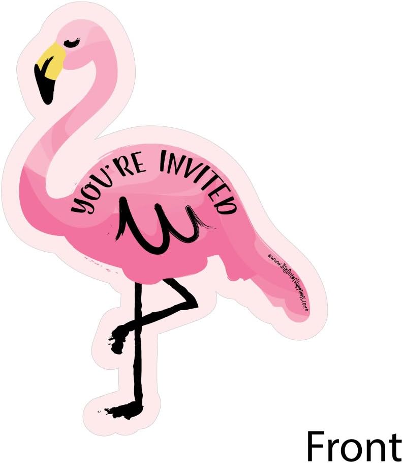 Pink Flamingo  Fiesta como una piña  Invitaciones rellenas  Tarjetas de invitación de verano tropical con sobres  Juego de 12