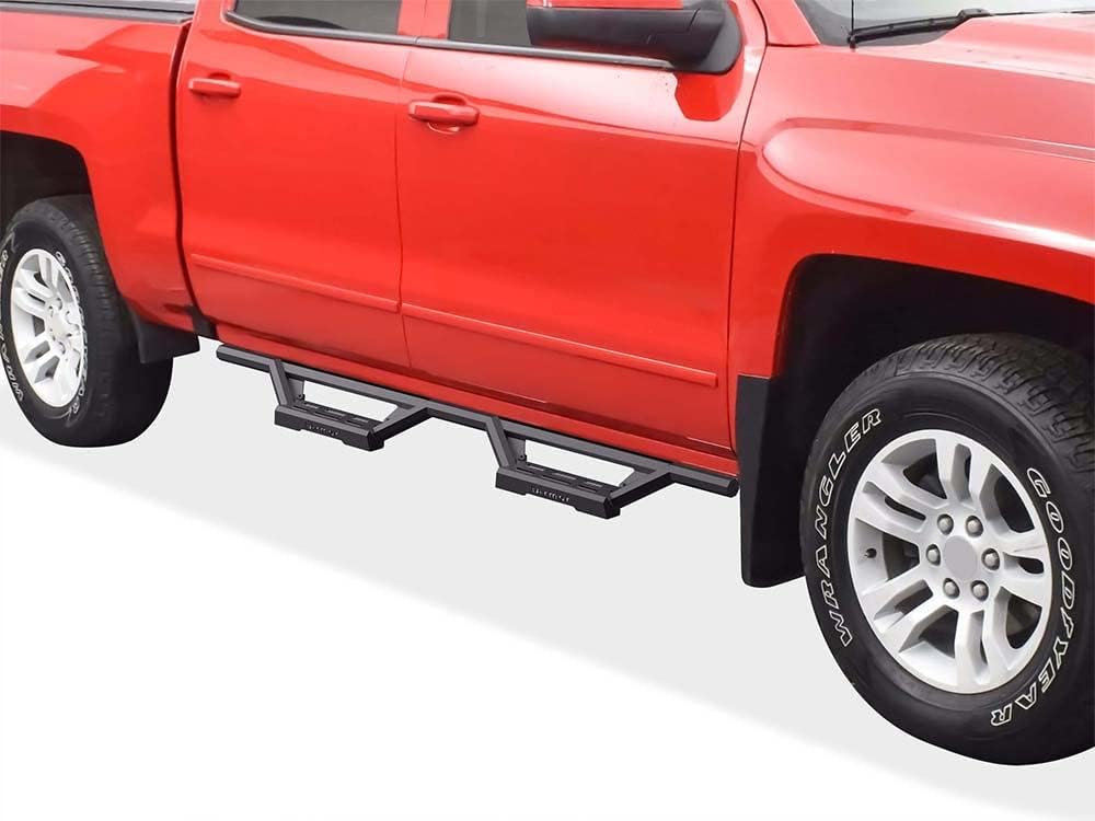 APS Drop Steps – Estribos compatibles con Chevy Silverado GMC Sierra 1500 2007-2018 Crew Cab y 2500 3500 HD 2019 Crew Cab (excluye 07 Classic)