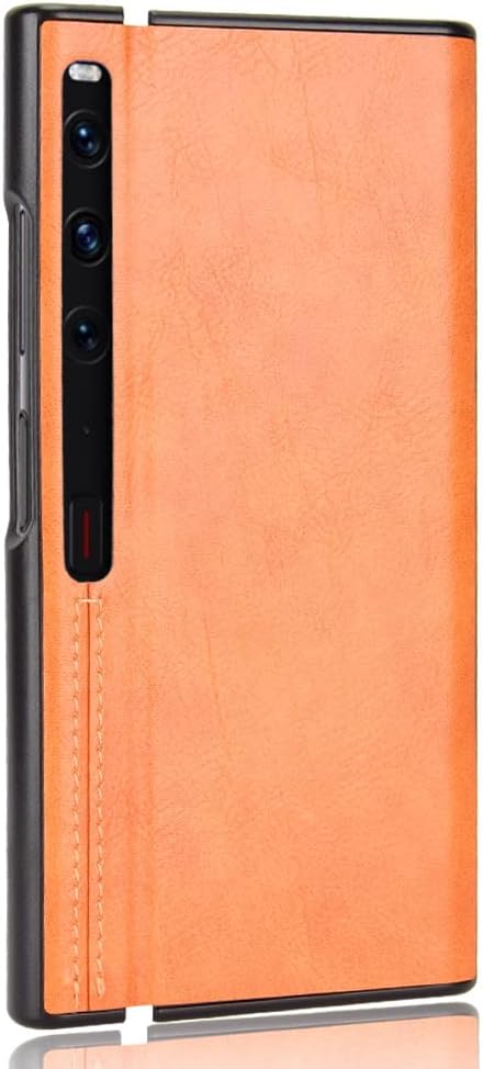 Funda para Huawei Mate Xs 2, piel sintética retro ultra delgada a prueba de golpes para Huawei Mate XS2 PAL-AL00 Case Amarillo