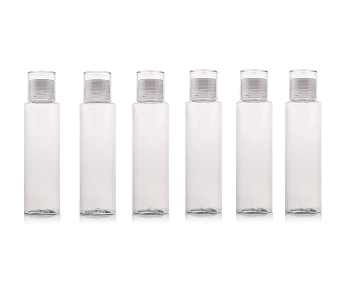 Frasco de botella de plástico vacío transparente de 3.4 fl oz3.4 oz con reductor de orificio y tapa de tornillo Envase de embalaje de viaje