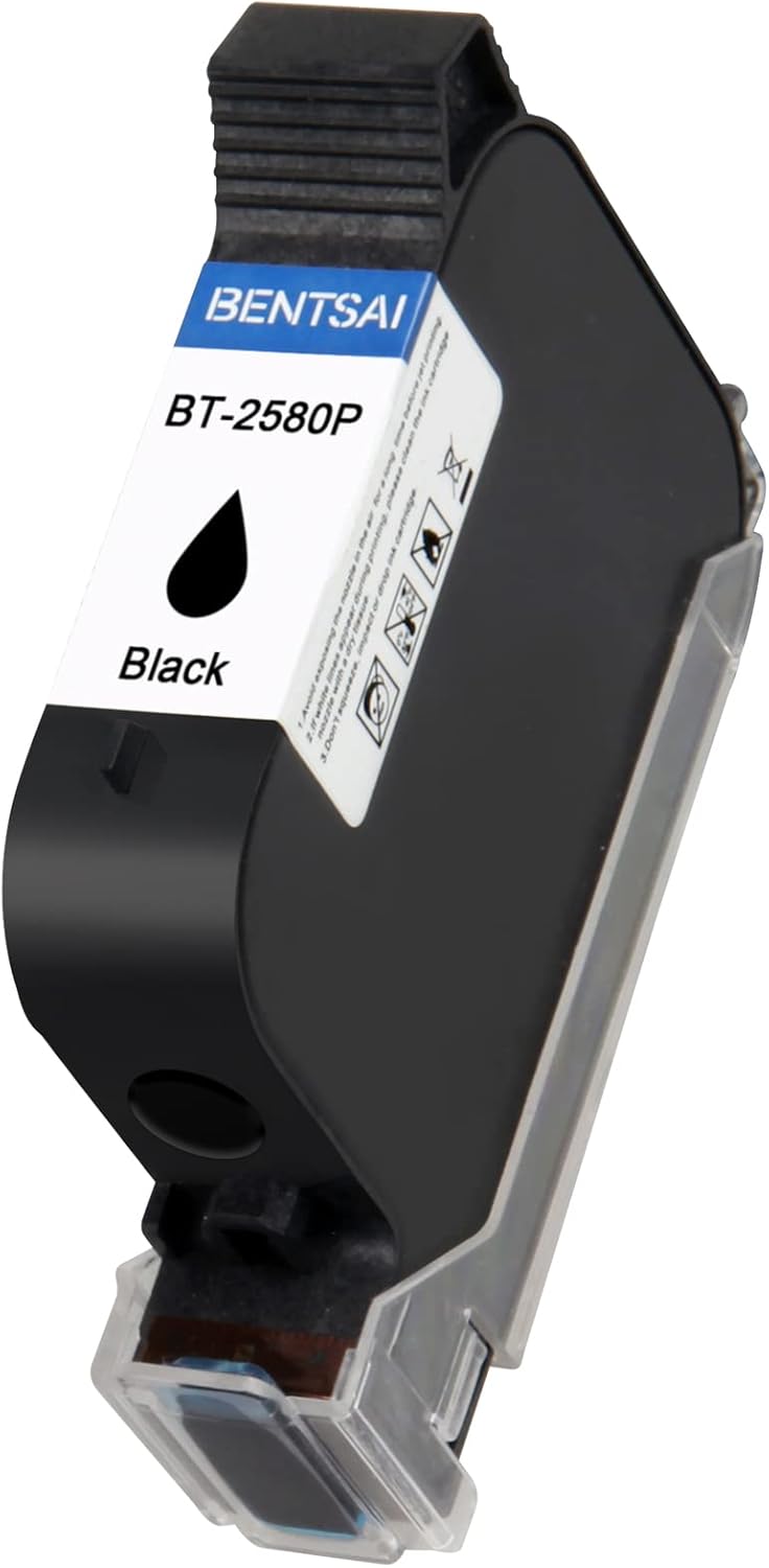 BENTSAI BT-2580P Original Solvente Cartucho de tinta de secado rápido Impresora de inyección de tinta de mano BT-HH6105B2BT-HH6105B3B10 (negro)