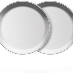 Juego de 2 platos de acero inoxidable de metal de 7 pulgadas para aperitivos, campamento al aire libre, plato de carne, inastillables y aptos para Juego de 2 platos de acero inoxidable de metal de 7 pulgadas para aperitivos, campamento al aire libre, plato de carne, inastillables y aptos para