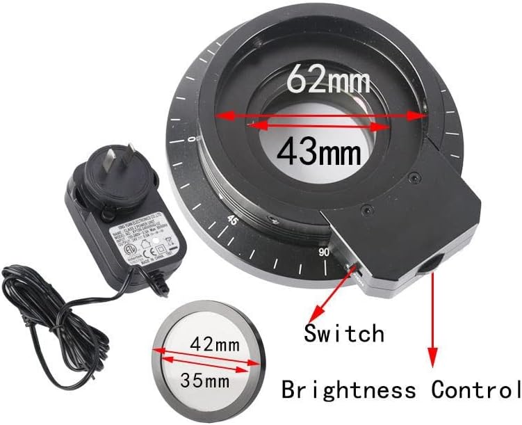 Accesorios de microscopio digital de mano Microscopio Anillo de luz Iluminador Microscopio Polarizado 120 LED Anillo de luz Microscopio Anillo