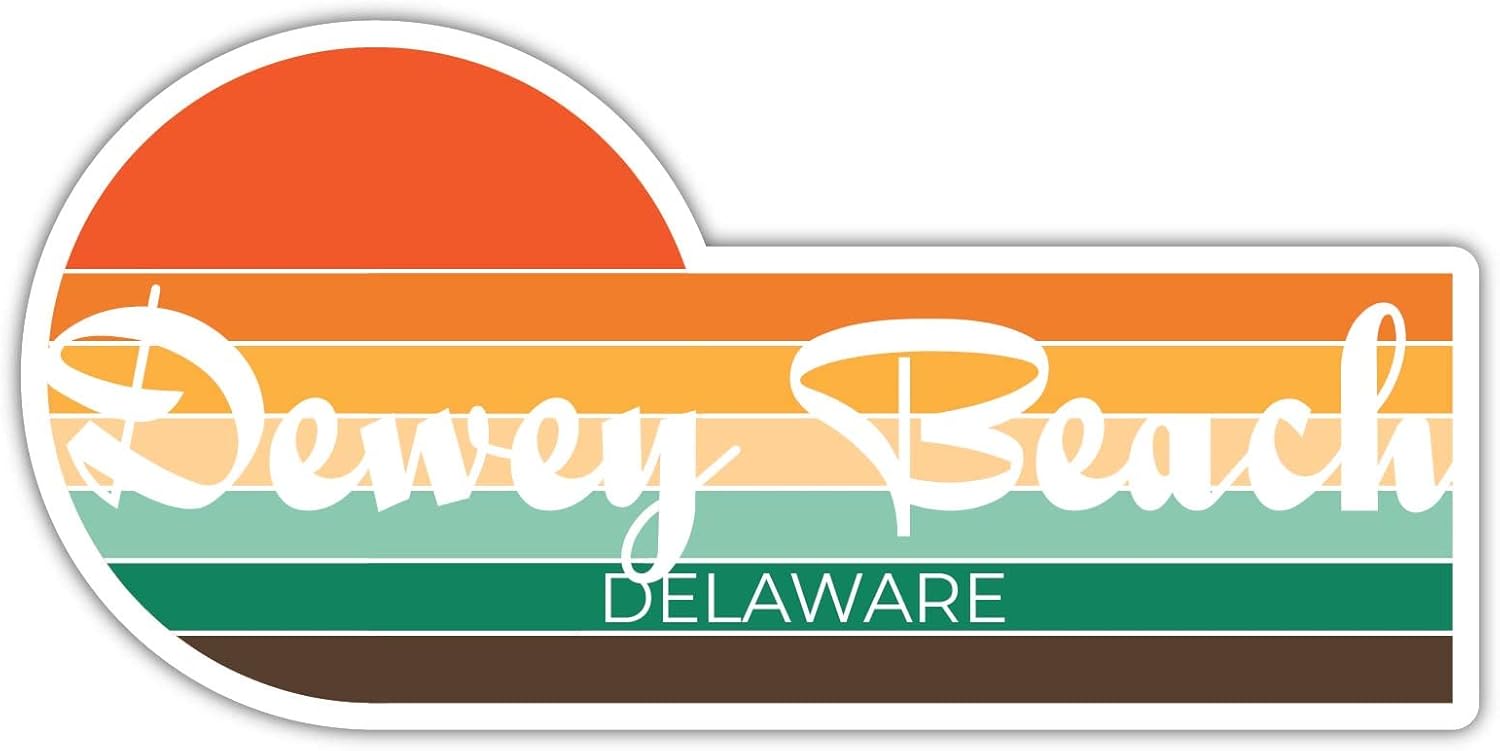 Dewey Beach Delaware – Imán para nevera (4 x 2.25 pulgadas), diseño estético retro vintage de los años 70