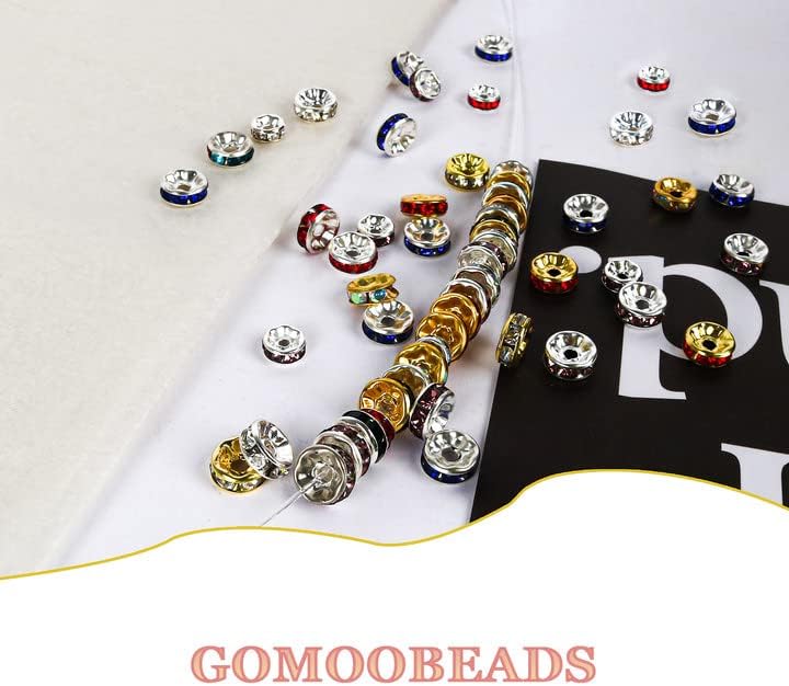 200 cuentas espaciadoras de 0.315 in de diamantes de imitación de cristal checo para hacer joyas sueltas cuentas para pulseras