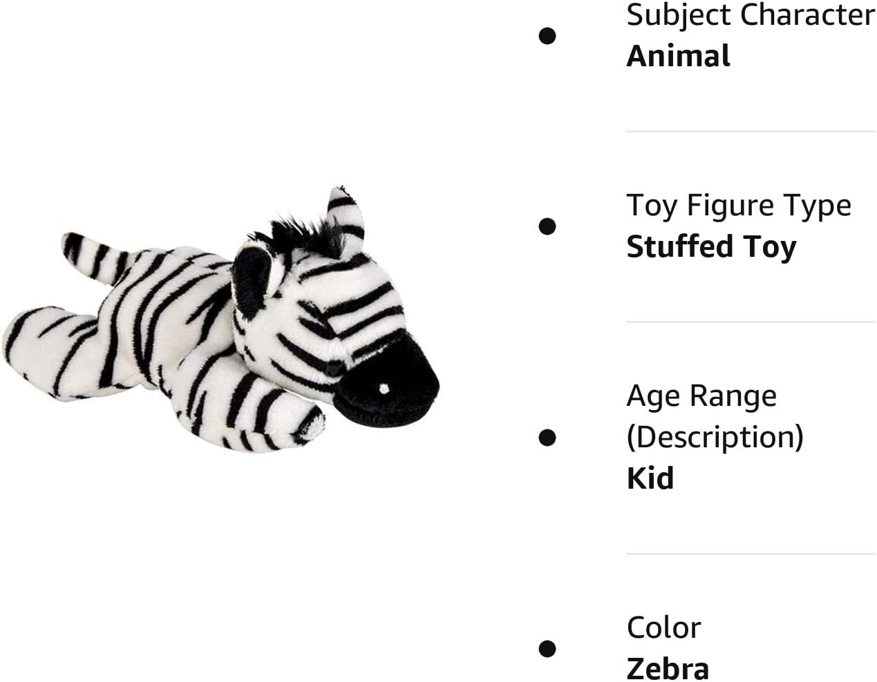 Forest & Twelfth Cebra de peluche, mini juguete de peluche para niños, recuerdos de fiesta de safari y bolsas de golosinas, premios de caja del