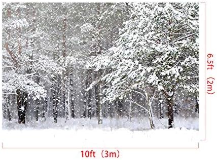 Kate 10×6.5ft9.8 ft (W) x2m (H) Fondo escénico de fotografía de fondo de vacaciones Árboles de nieve congelados Fotografía de boda de invierno
