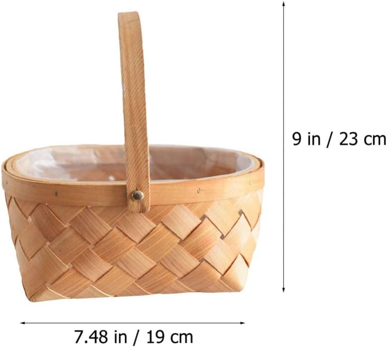 BESTOYARD Cesta de mimbre de ratán para Pascua, cestas de madera con asas para decoración de Pascua, otoño, picnic, jardinería, fiestas, bodas,