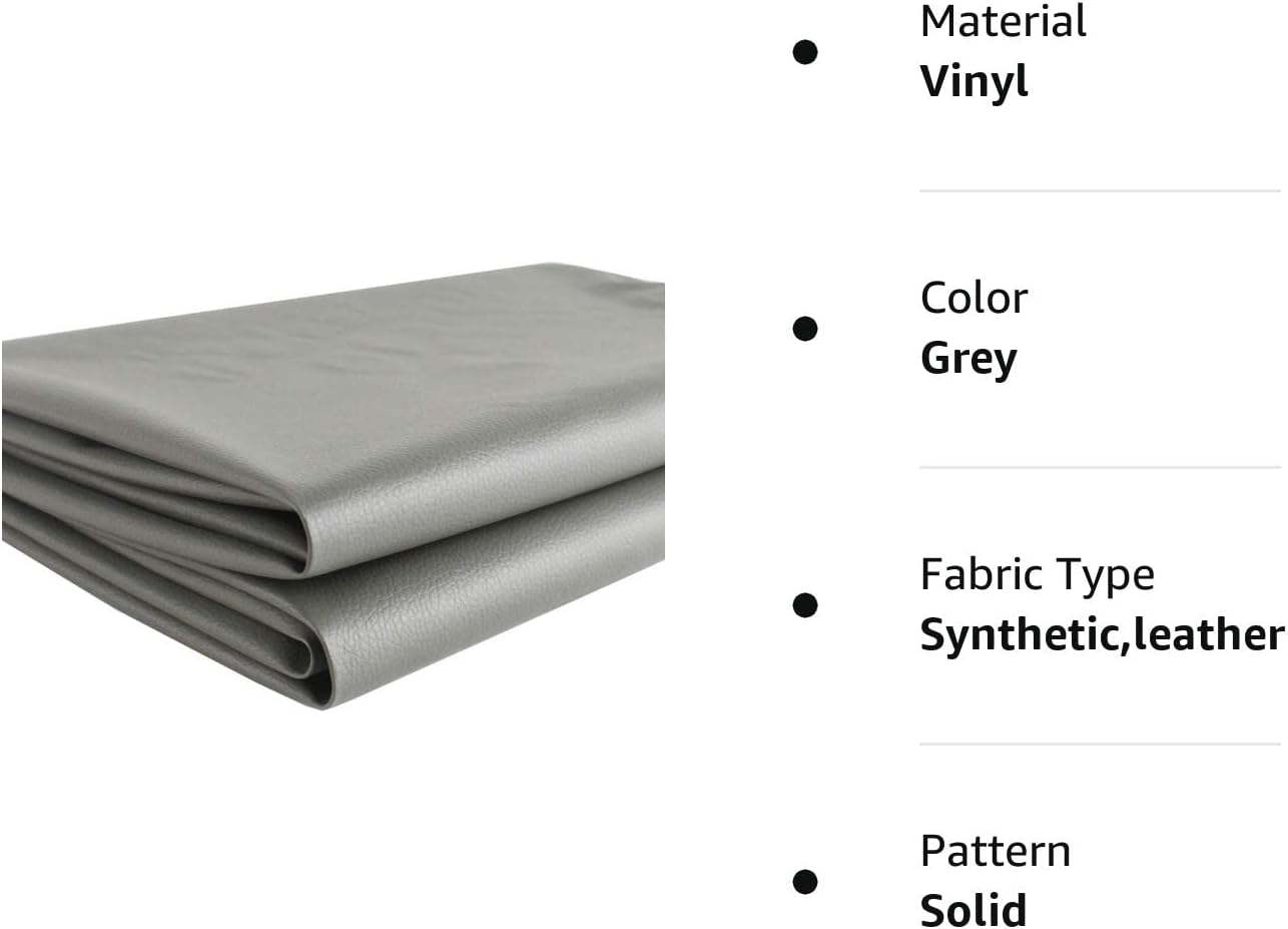 Tela marina de vinilo de cuero sintético, almohadillas interiores de repuesto para barcos y techos, más suave y duradera (48 x 55 pulgadas, gris)