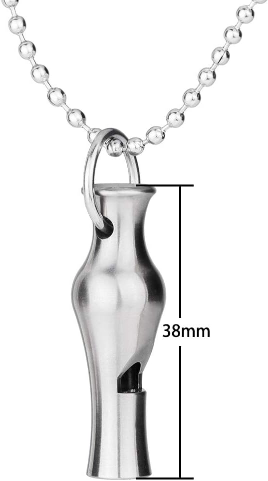 Llavero de silbato de seguridad de emergencia, collar de titanio, supervivencia, violación, silbato fuerte para seguridad, senderismo, campamento,