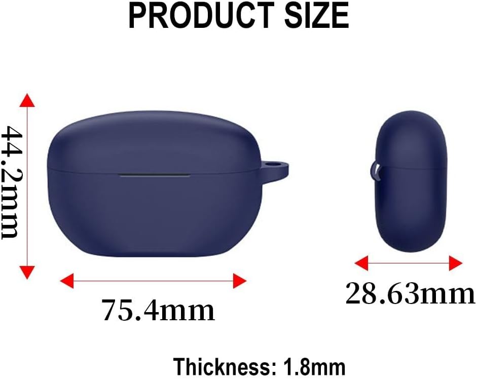 Funda de silicona compatible con Sony WF-1000XM5, LED visible diseño de puerto de carga a prueba de golpes, funda protectora de silicona suave con