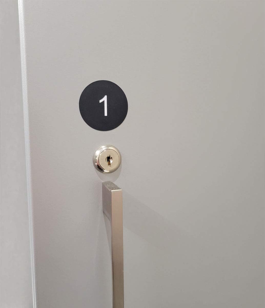NapTags Calcomanías de vinilo numeradas con círculos, vinilo flexible con adhesivo acrílico, 1.5 x 1.5 pulgadas (negro con números blancos, 1-25)