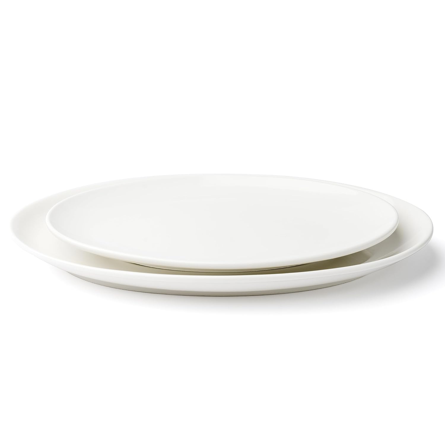 Browne Foodservice FOUNDATION – Juego de 12 platos de porcelana ovalados, 12 pulgadas, color blanco