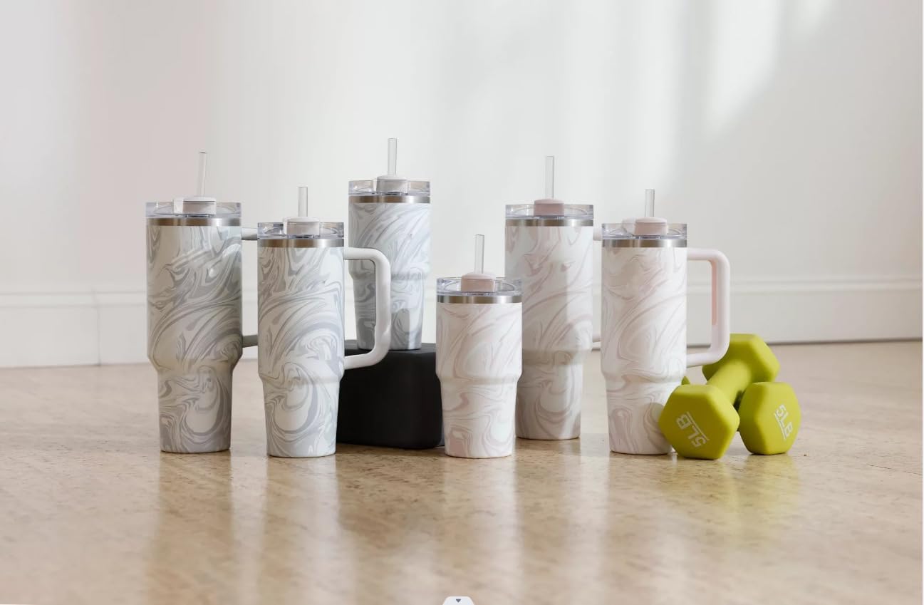 Vaso de 30 onzas con asa y pajilla, vasos aislados con tapa y pajilla, botella de agua de acero inoxidable de 30 onzas, para deportes al aire libre,