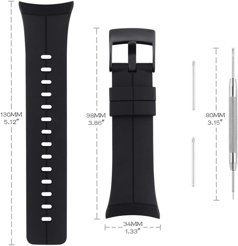 Correa de reloj compatible con Suunto Spartan Ultra HR, correa clásica de repuesto de goma suave para reloj inteligente Suunto Spartan Ultra HR