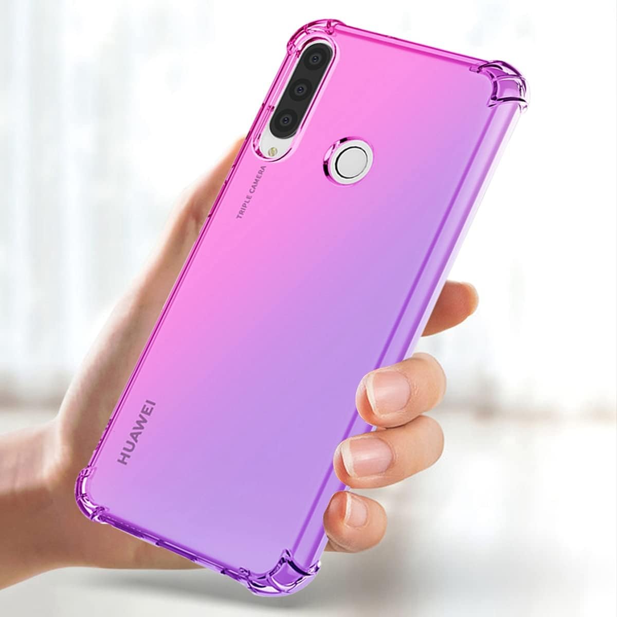 Funda para Huawei Y6P, MED-LX9 Linda funda para niñas y mujeres, degradado, delgada, antiarañazos, TPU suave, funda protectora a prueba de golpes
