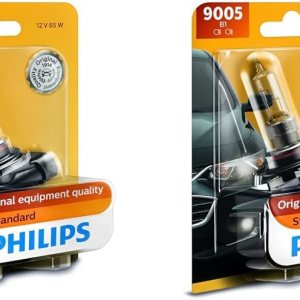 PHILIPS 9005B1 9005B1 Bombilla halógena estándar de repuesto para faros delanteros, paquete de 2 PHILIPS 9005B1 9005B1 Bombilla halógena estándar de repuesto para faros delanteros, paquete de 2
