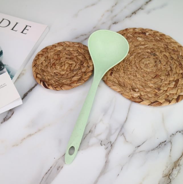 Cucharas de paja de trigo ecológicas, cuchara de sopa de paja de trigo, cuchara de sopa para cocinar, cucharas de cocina de paja de trigo,