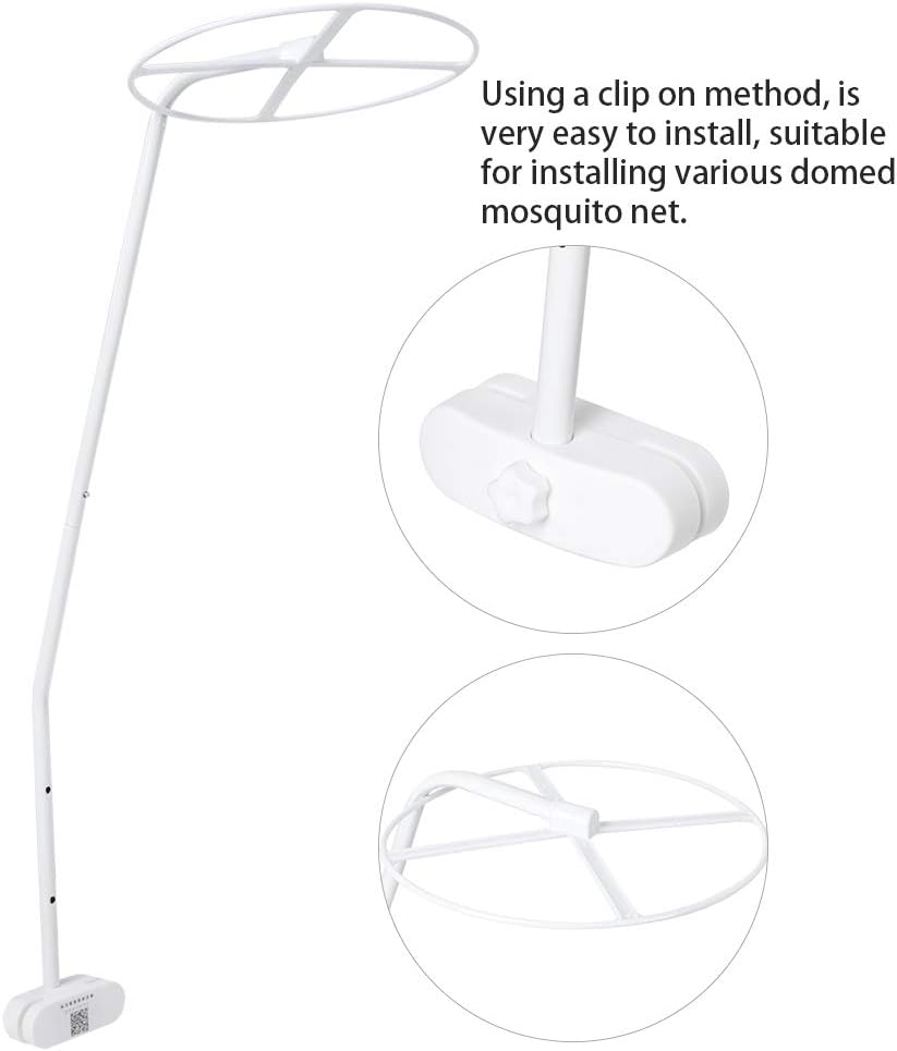 Uso de Oumefar con mosquitera soporte para mosquitera, cómodo de llevar, fácil de montar, resistente y duradero, material ABS ajustable en altura