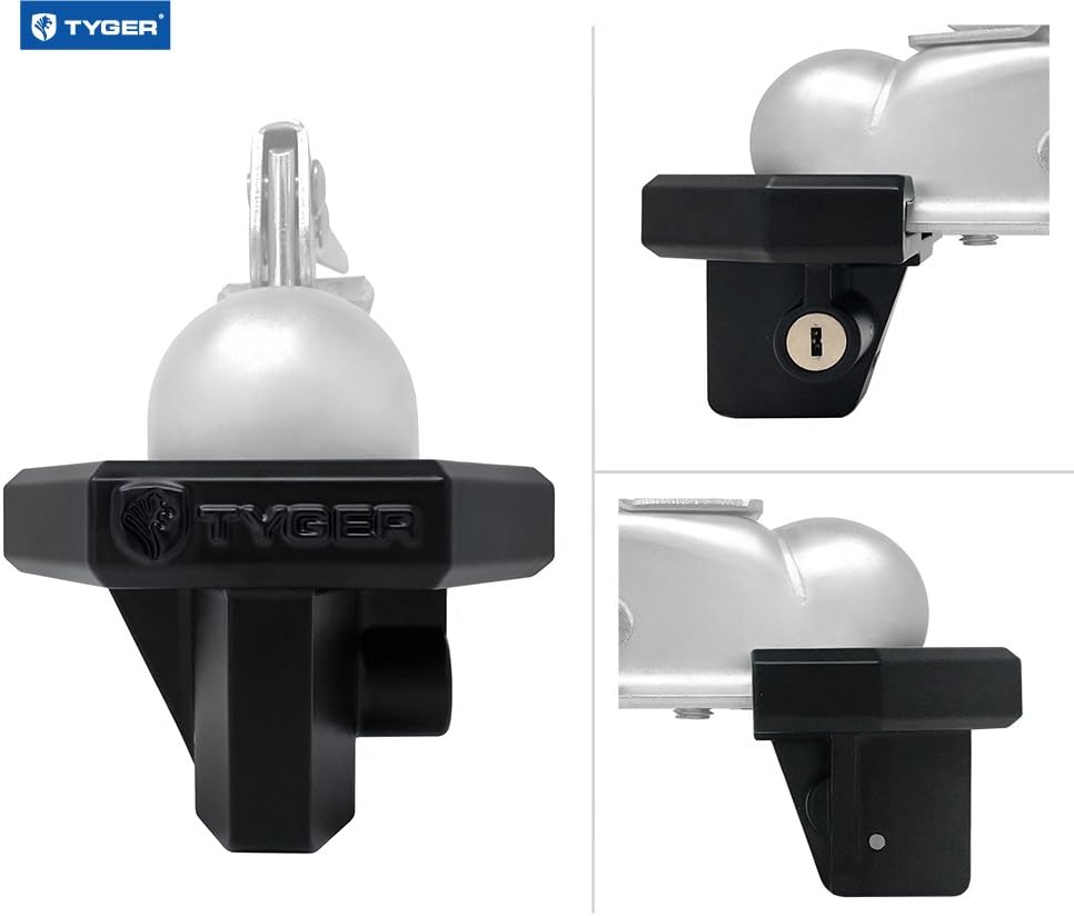 Tyger Auto TG-CL2U006B Bloqueo de acoplador para acoplador de remolque de 2″ (ancho del labio del acoplador  3-34″ altura del acoplador  516″ bola