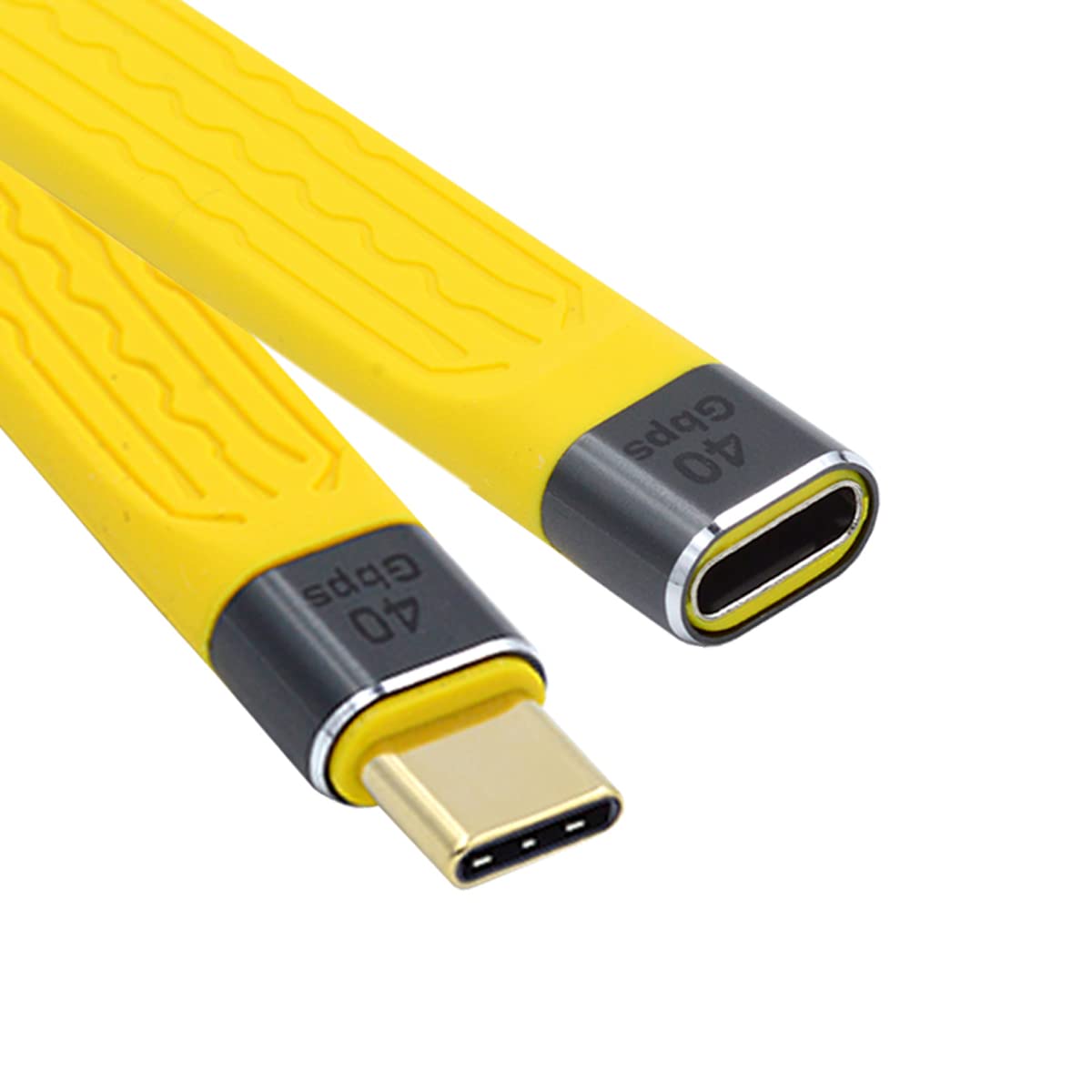 CY Cable USB4 macho a hembra Cable de extensión 5.1 in USB4.0 delgado plano macho toF 40Gbps con carga de 100 W y 8K 60Hz