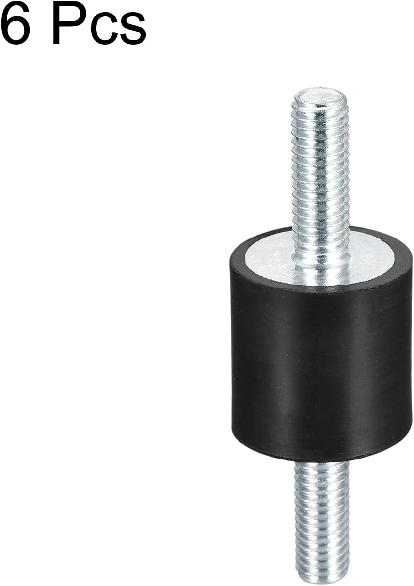 uxcell Soportes de goma M8x23mm, 6 pernos aisladores antivibración, amortiguadores macho para compresores de aire, motor de garaje, motores diésel,