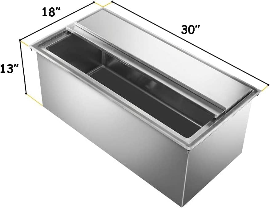 AmGood Cubo de hielo de acero inoxidable (18″ x 30″)