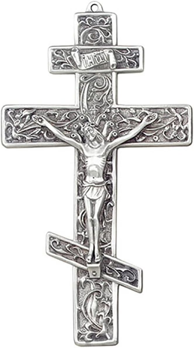 Trinity Church Supply Crucifijo griego ortodoxo acabado corpus religioso colgante cruces decoración de pared, 8.5 pulgadas de altura