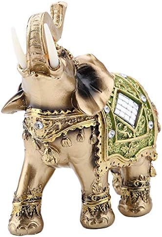 TOPINCN Estatua de elefante de la suerte, Feng Shui, adorno de elefante verde, figura de elefante de la suerte, figura de riqueza, regalo para