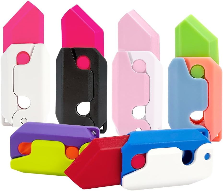 6 cuchillos para ansiedad, juguete de gravedad 3D, plástico de gravedad 3D, cuchilla de interruptor de juguete, impreso, cuchillo de impresión,