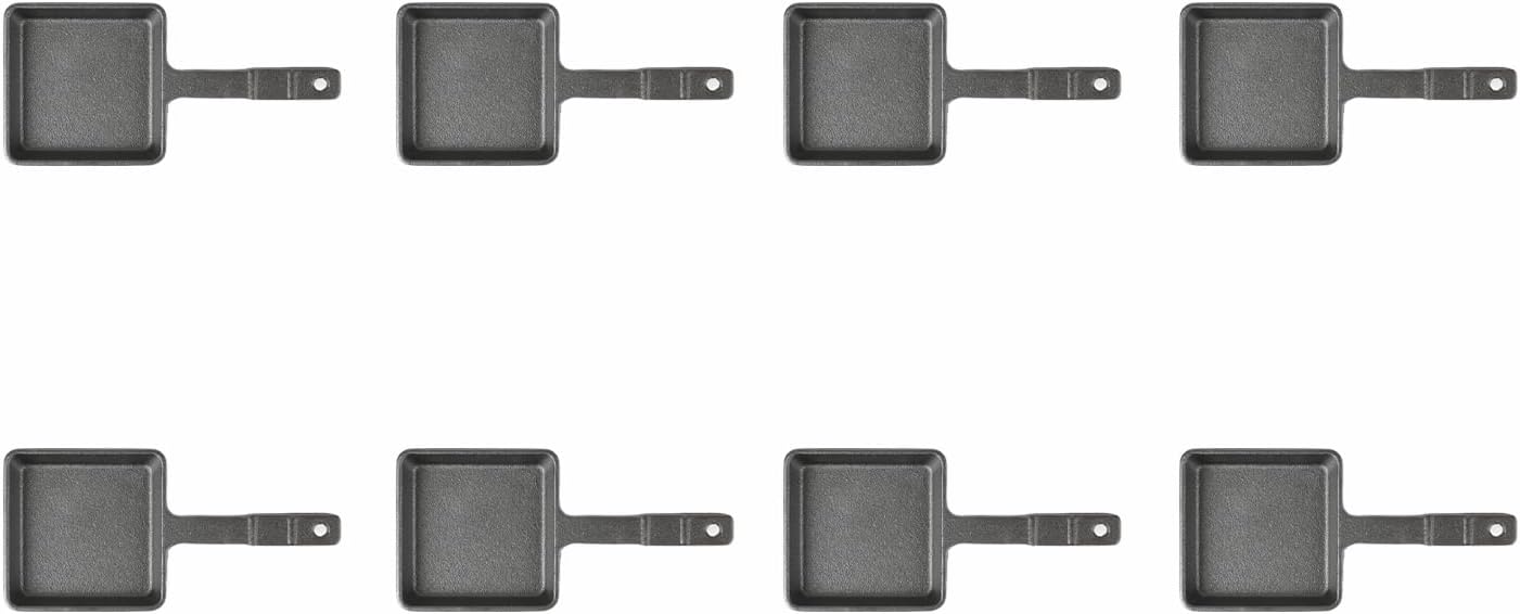 HOWOK – Juego de 8 sartenes para parrilla de raclette de forma cuadrada, sartenes para derretir queso para barbacoa, mini sartenes para queso,