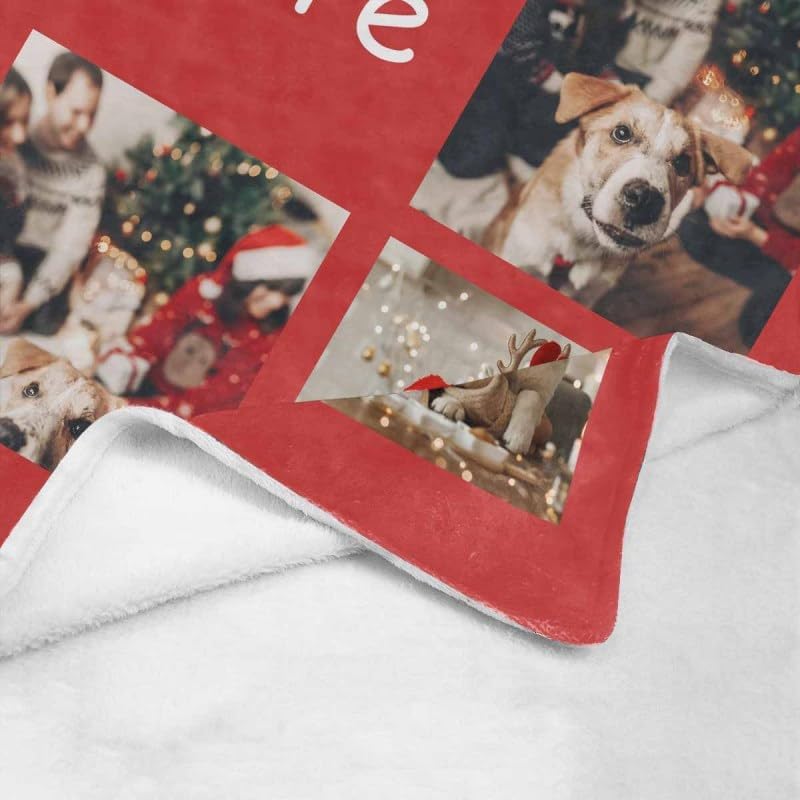 YESCUSTOM Manta de fotos personalizada con 10 textos de fotos, fabricada en Estados Unidos, regalo para familiares, amigos, amantes para cumpleaños,