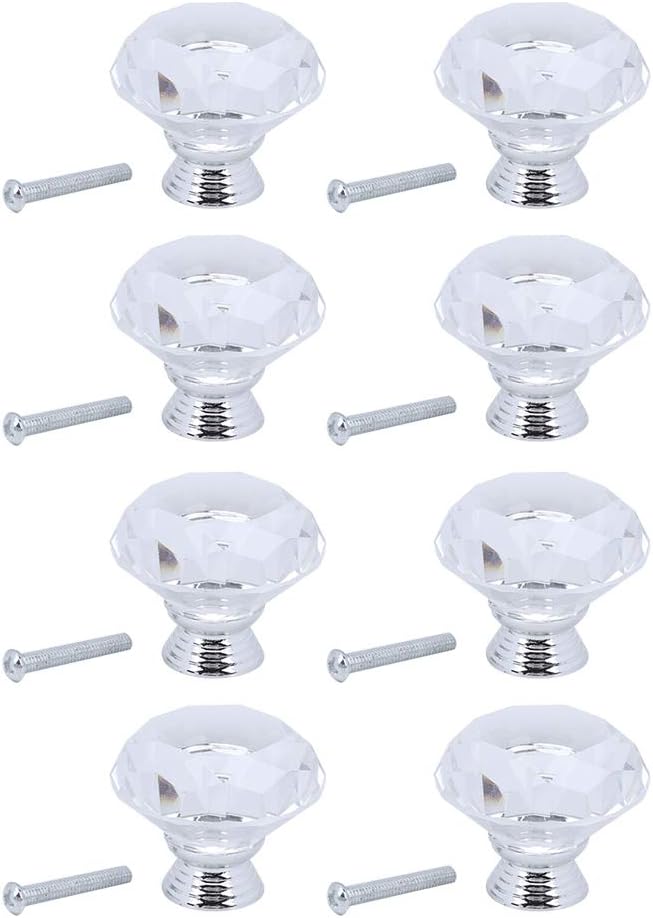 Fydun 8Pcs 40mm S Cabinet Knob Drawer Pull for Cupboard Kitchen and Bathroom Cabinets Home Accessories