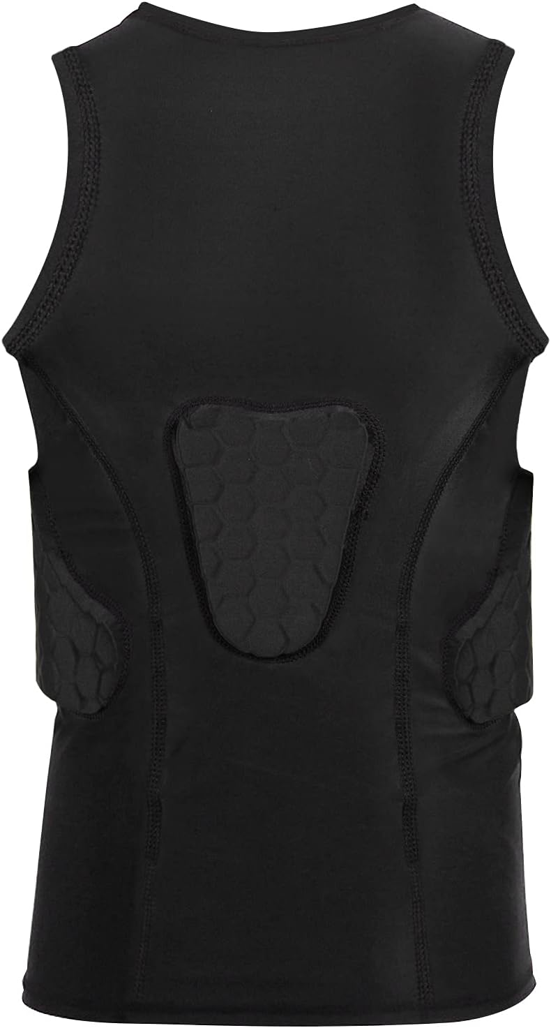 Youth Padded Shirt Football Rib Protector Chest Heart Guard Shirt Kids Boy Girl Vest for Rugby Baseball Softball