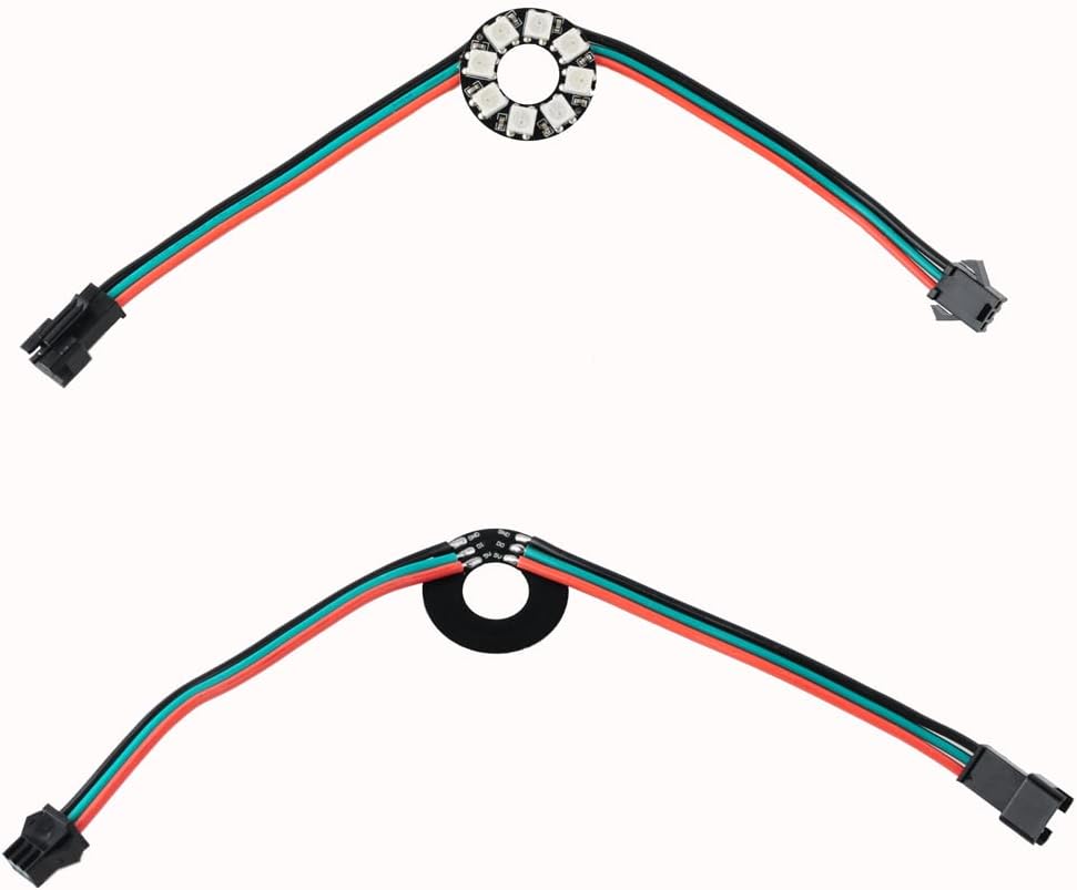 Anillo LED direccionable WS2812 de 8 bits con cable SM2.54-3P, DC5V WS2812B 5050 RGB LED con controladores integrados de píxeles de control