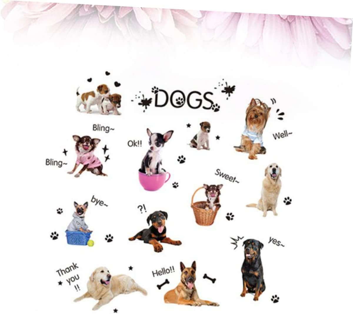 Toyvian 2 calcomanías de pared de animales para niños, calcomanías de pared extraíbles para mascotas, calcomanías de animales DIY, calcomanías de