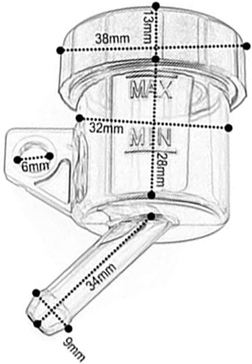 Universal Motocicleta Freno Delantero Trasero Líquido Depósito Aceite Copa Transparente Negro para para Vespa para Kawasaki para Yamaha para Ducati