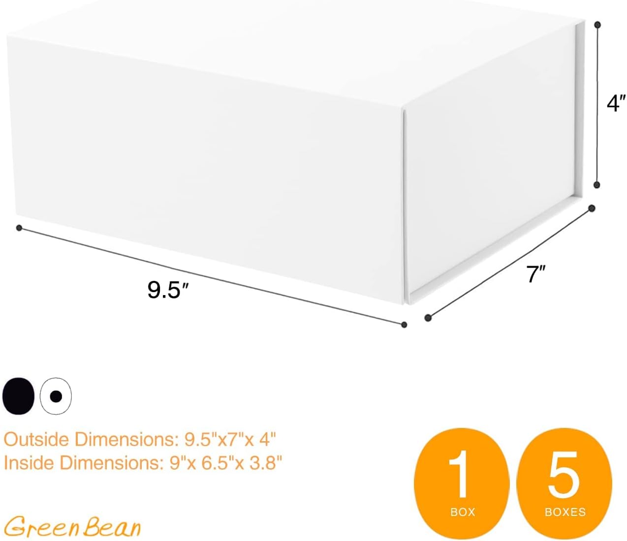Caja de regalo de 9 x 6.5 x 3.5 pulgadas, caja de regalo blanca con tapa, caja de propuesta de dama de honor, caja de regalo de cierre magnético,