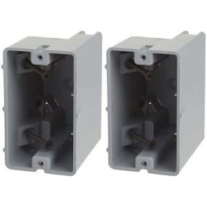 Southwire Southwire MSB1G – Caja de dispositivos de una banda con profundidad ajustable resistente 42 libras gris (paquete de 2) Southwire Southwire MSB1G – Caja de dispositivos de una banda con profundidad ajustable resistente 42 libras gris (paquete de 2)