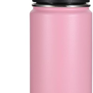 Volhoply Botella de agua aislada para niños con popote, botellas de agua fría de acero inoxidable de 16 onzas para la escuela, vasos de boca ancha Volhoply Botella de agua aislada para niños con popote, botellas de agua fría de acero inoxidable de 16 onzas para la escuela, vasos de boca ancha