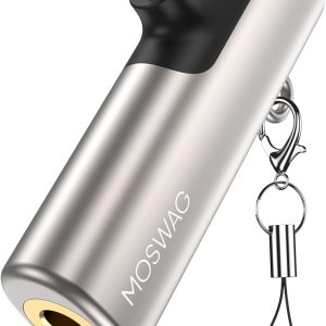 MOSWAG Adaptador de auriculares USB C a conector tipo C de 0.138 in, micrófono auxiliar en ángulo derecho, dongle de audio de aleación de zinc, MOSWAG Adaptador de auriculares USB C a conector tipo C de 0.138 in, micrófono auxiliar en ángulo derecho, dongle de audio de aleación de zinc,