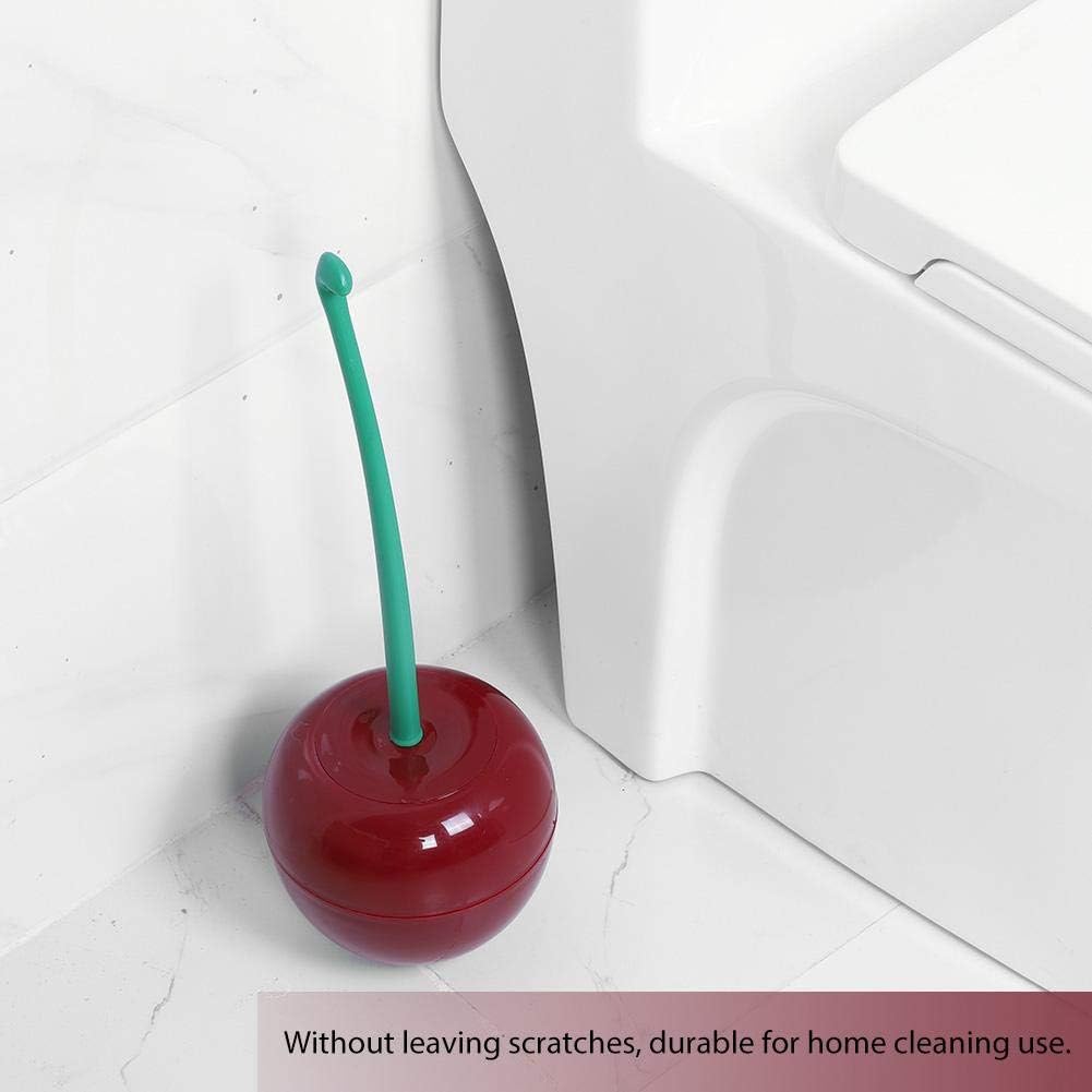 Juego de portaescobillas de inodoro, cepillo Toliet con soporte de pie Cereza – Herramienta de baño de inodoro en forma de lavabo (rojo)