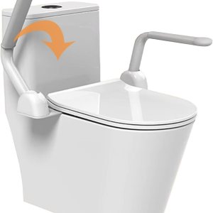 Rieles de seguridad para inodoro, asas plegables resistentes, marco de barandilla de inodoro independiente para ancianos y discapacitados, fácil Rieles de seguridad para inodoro, asas plegables resistentes, marco de barandilla de inodoro independiente para ancianos y discapacitados, fácil