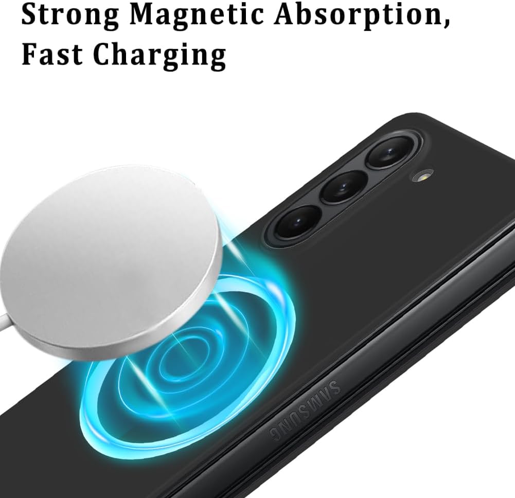 KANGHAR Funda para Samsung Galaxy Z Fold 5, Galaxy Z Fold 5 Funda de silicona para mujeres y hombres, compatible con la funda protectora magnética